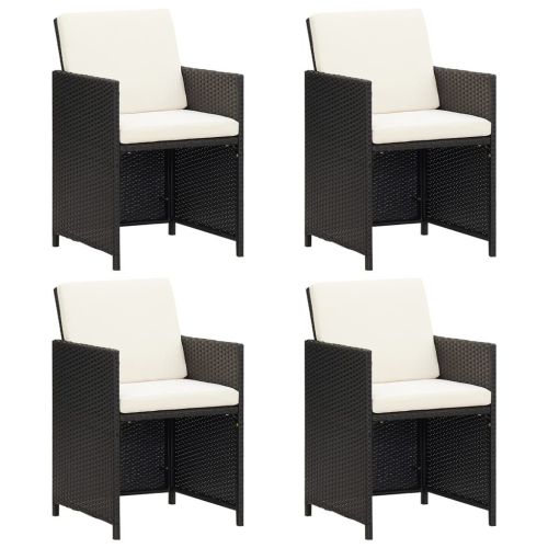 Patio Chairs 4 pcs Poly Rattan Black