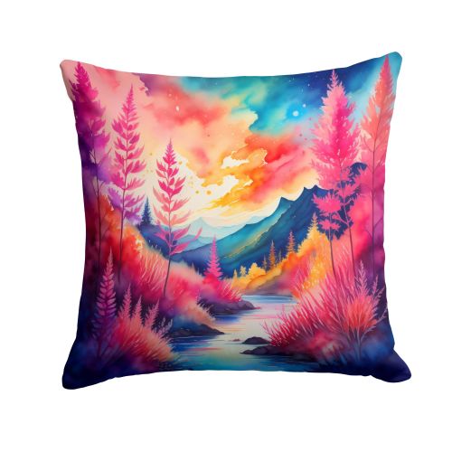Colorful Astilbe Throw Pillow Machine Washable, Indoor Outdoor Decorative Pillow for Couch, Bed or Patio, 14Hx14W