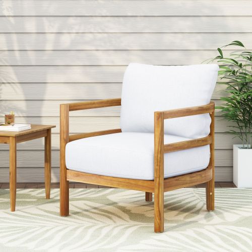 Outdoor Acacia Wood Patio Club Chair, Wood Patio Furniture,Waterproof Thick Cushion Deep Seating for Porch, Garden, Backyard, Balcony Outdoor Acacia Wood Patio Club Chair, Wood Patio Furniture,Waterproof Thick Cushion Deep Seating for Porch, Garden, Backyard, Balcony